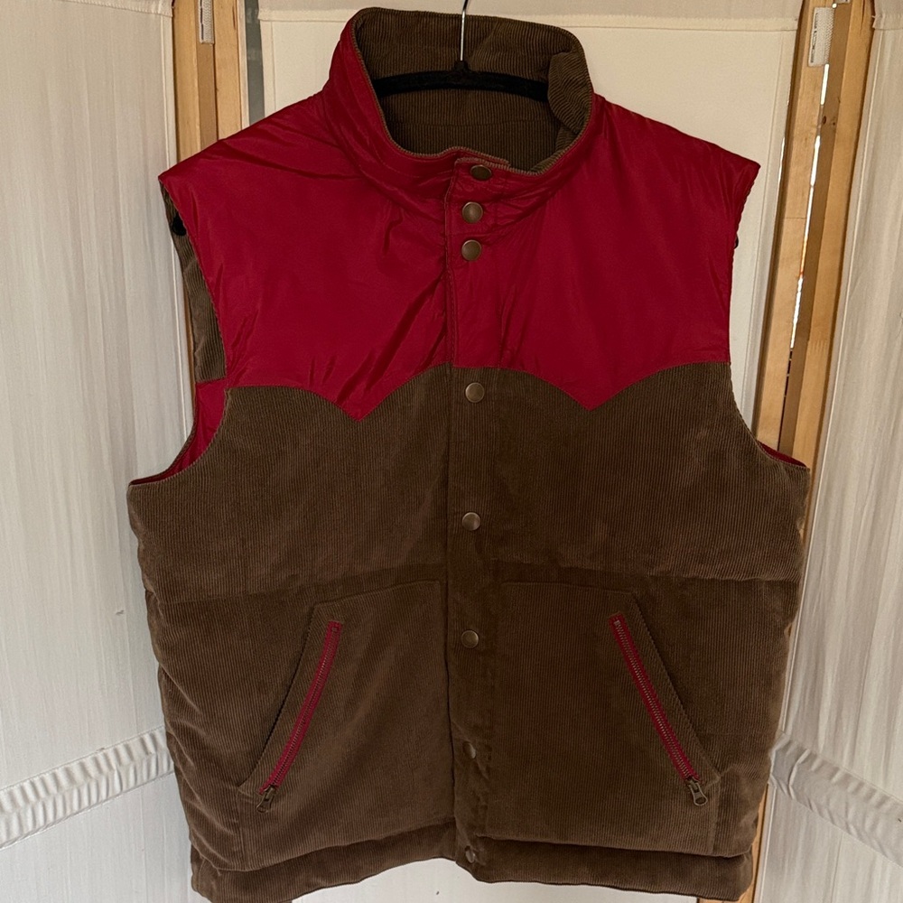 Eddie Bauer Western Reversible Down Vest size large